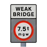 626-2a Vehicles exceeding 7.5t prohibited from crossing the bridge Sign Face | Post & Wall Mounted road street highway signage public and private