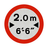 629a Vehicle Width Restriction Metric & Imperial Sign
