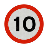 10mph Sign Face