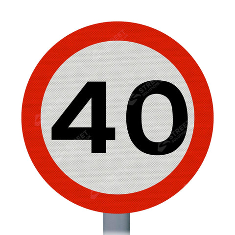 670 Maximum Speed 40mph Sign Face | Post & Wall Mounted