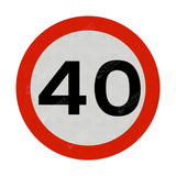40mph Sign Face