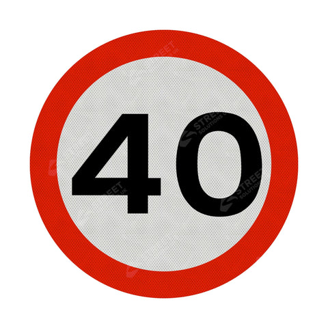 40mph Sign Face