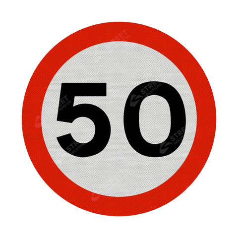 50mph Sign Face