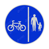 957 Cycle & Pedestrian (Cyclist Keep Left) Route Sign Face | Post & Wall Mounted