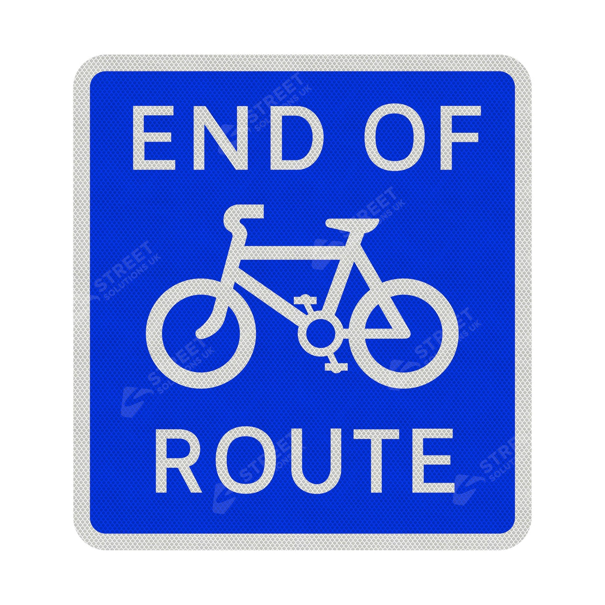 965 'End of Cycle Route' Text Sign Face | Post & Wall Mounted street road highway private and public signage