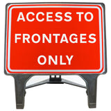 ACCESS TO FRONTAGES ONLY1050x750MM MELBA SWINTEX Q-SIGN ROAD SAFETY TRAFFIC RED WHITE STREET SIGNAGE