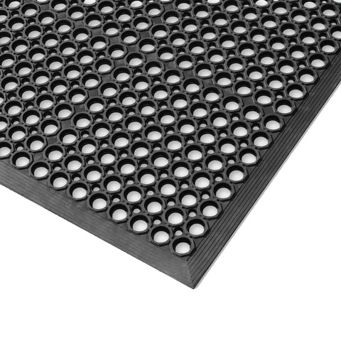 Anti-fatigue Swarf Rubber Industrial Black Thick Heavy-duty Workplace Slip-resistant Safety Comfort Cushioned Ergonomic Durable Non-slip Oil-resistant Chemical-resistant Anti-static Warehouse Workshop Garage Machine shop mat 13mm