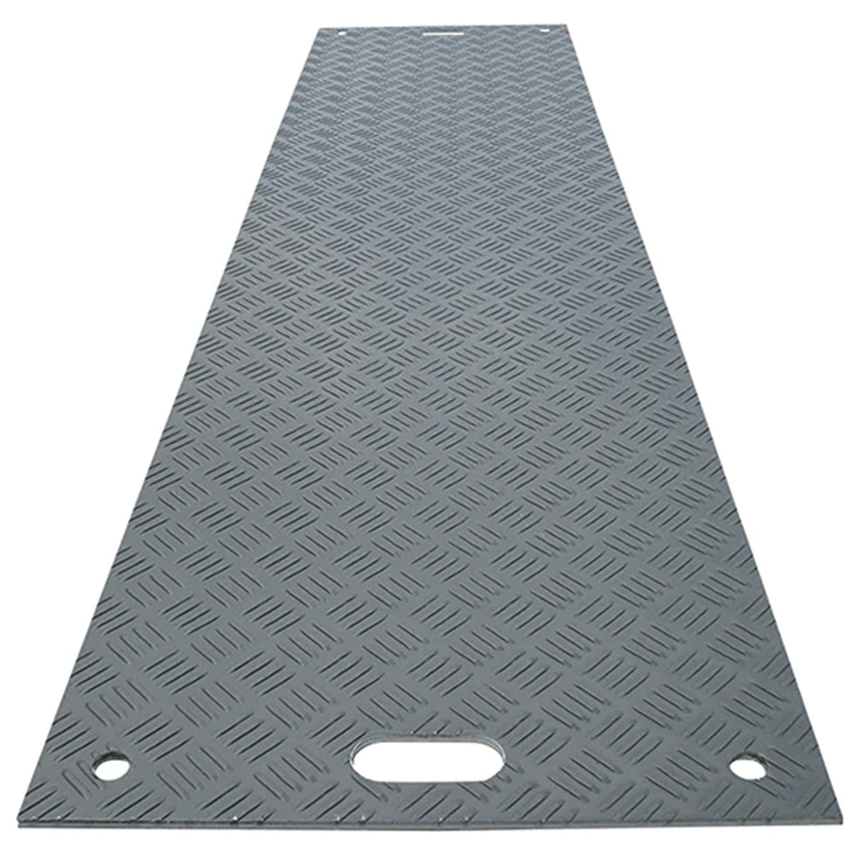 DuraMatt ground protection mat - diamond-tread panel with corner and centre connection holes