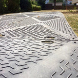 Access-mat-Heavy-duty-Double-sided-Ground-protection-Temporary-roadways-Construction-site-Pipeline-Crane-Timber-Skid-resistant-Outdoor-Industrial-HALF-SIZE-E-Mat-grey