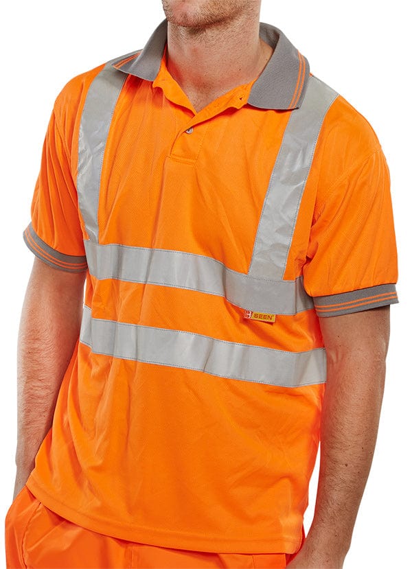 Beeseen Hi-Vis Short Sleeved Polo Shirt Orange