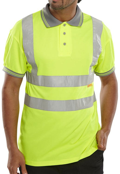 Beeseen Hi-Vis Short Sleeved Polo Shirt Yellow