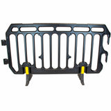 crowd control plastic metal pedestrian safety street event festival marathon melba swintex jsp 2 meter metre race anti trip stacking portable black silver orange boss heras safe fence start traffic school construction plastic safety barriers