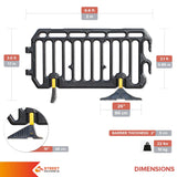 crowd control plastic metal pedestrian safety street event festival marathon melba swintex jsp 2 meter metre race anti trip stacking portable black silver orange boss heras safe fence start traffic school construction plastic safety barriers