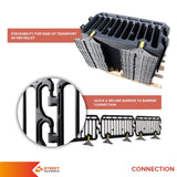 crowd control plastic metal pedestrian safety street event festival marathon melba swintex jsp 2 meter metre race anti trip stacking portable black silver orange boss heras safe fence start traffic school construction plastic safety barriers