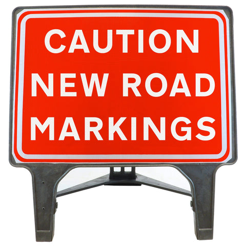CAUTIONNEWROADMARKINGS1050x750MMMELBASWINTEXQSIGNROADSAFETYTRAFFICREDWHITESTREETSIGNAGE