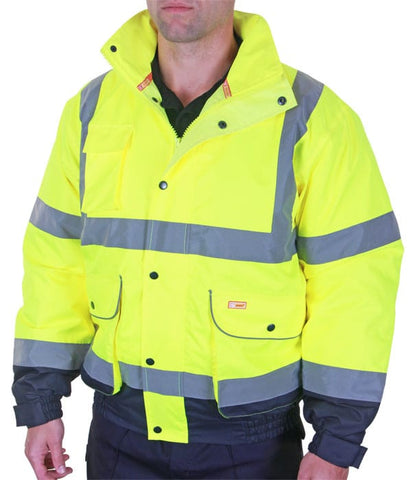 Beeseen Two Tone Constructor Bomber Jacket Yellow
