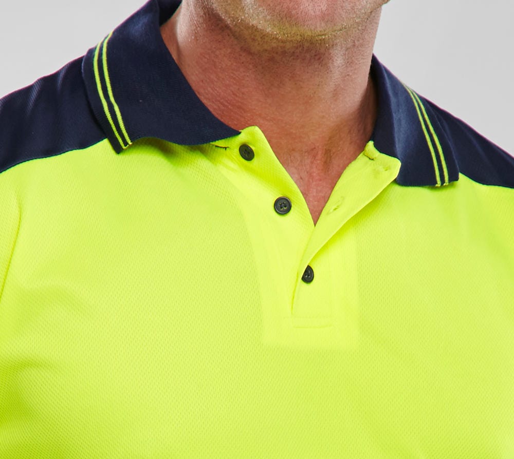 Beeseen Short Sleeved "Two tone" Hi Vis Polo Shirt - Yellow & Navy