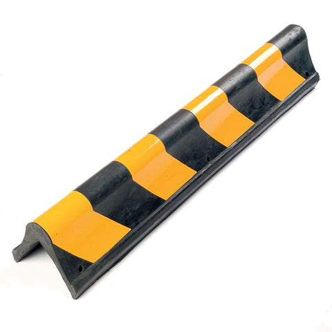    Corner-Protector-Traffic-safety-protector-90-x-90mm-800mm-length-Black-with-yellow-reflective-bands-Reflective-safety-strips-Road-safety-equipment-Protective-bullnose