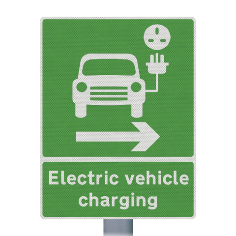 EV-charging-station,-Electric-vehicle-charging,-EV-recharge-point,-Electric-car-charging,-EV-charging-only,-EV-charger-location,-EV-charging-point-signage-Plug-in-hybrid-electric-vehicle-parking-post-rightarrow