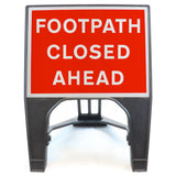 FOOTPATHCLOSEDAHEAD600X450MMMELBASWINTEXQSIGNROADSAFETYTRAFFICREDWHITESTREETSIGNAGE.jpg