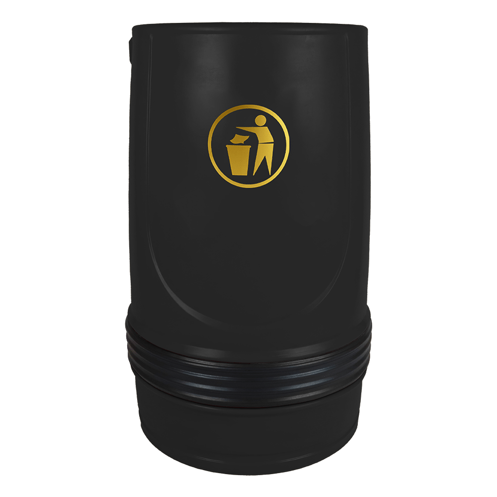 Black Falcon open top litter bin, 90 litre capacity, with decorative accent band