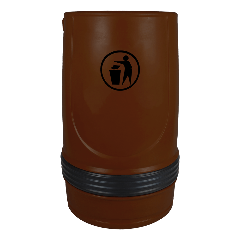 Brown Falcon open top litter bin, 90 litre capacity, with decorative accent band
