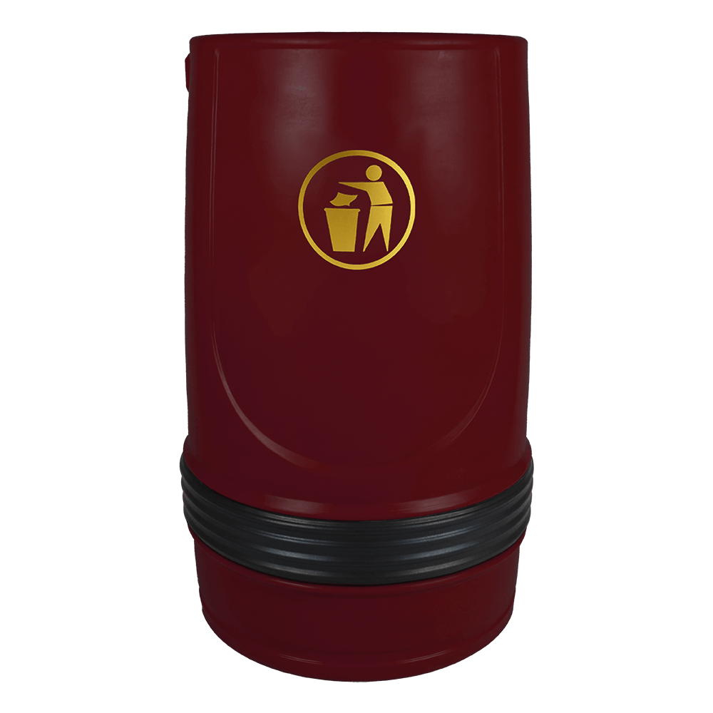 Burgundy Falcon open top litter bin, 90 litre capacity, with decorative accent band