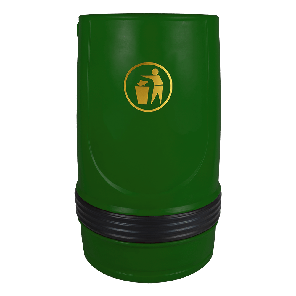 Dark green Falcon open top litter bin, 90 litre capacity, with decorative accent band