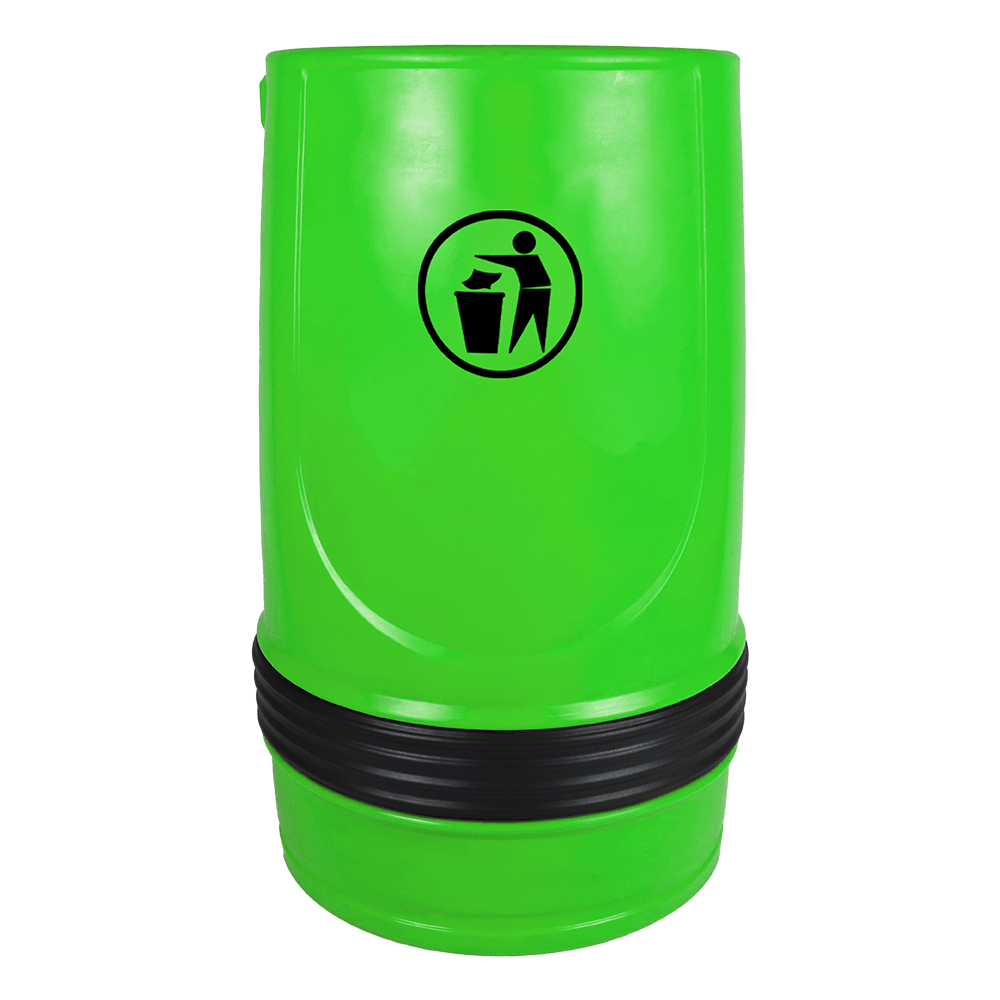 Light green Falcon open top litter bin, 90 litre capacity, with decorative accent band