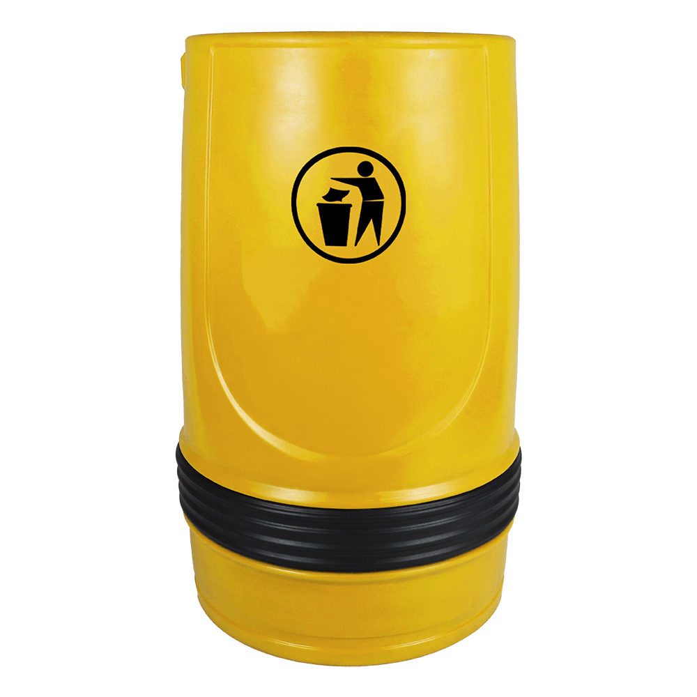 Yellow Falcon open top litter bin, 90 litre capacity, with decorative accent band