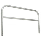 Galvanized steel hoop barrier perimeter security trolley bay protection vehicle access control strong steel site perimeter boundary marking trolley park door security commercial properties industrial sites public spaces dependable