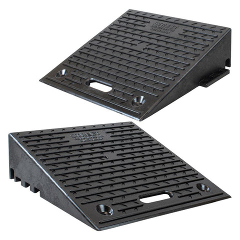 kerb-curb-ramp-melba-swintex-wheelchair-vehicle-access-ramp-black-4-6-inch-accessible-sidewalk-footpath-portable-recycled-pvc-vans-wheelie-bins-caravans-bikes-gardening-connectable--dropped-kerb-alternative-heavy-duty-temporary