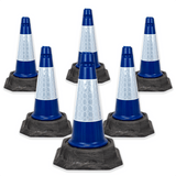 Blue 500mm 2-Piece Premium Traffic Cone