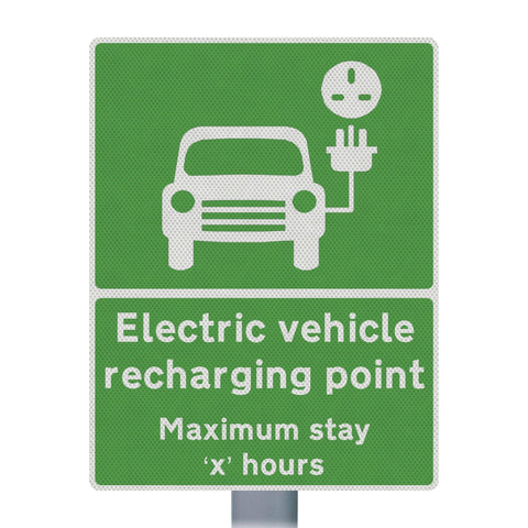 EV-charging-station,-Electric-vehicle-charging,-EV-recharge-point,-Electric-car-charging,-EV-charging-only,-EV-charger-location,-EV-charging-point-signage-Plug-in-hybrid-electric-vehicle-parking-post-sign-carpark