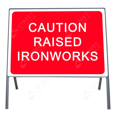 Metal road sign frame 1050 x 750mm size Rectangular shape Heavy-duty construction Durable material Road sign accessory Chapter 8 compliant Highway and byway use Traffic sign mounting Weather-resistant design