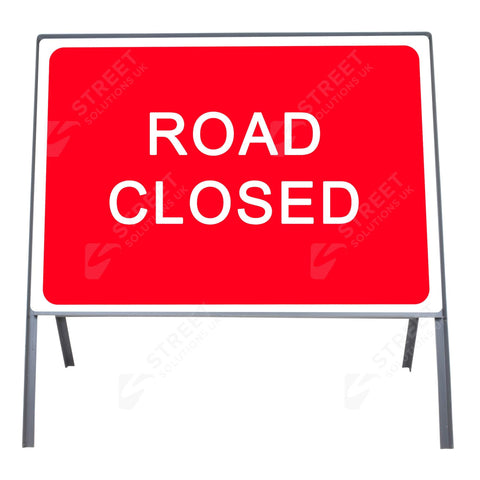 Metal road sign frame 1050 x 750mm size Rectangular shape Heavy-duty construction Durable material Road sign accessory Chapter 8 compliant Highway and byway use Traffic sign mounting Weather-resistant design