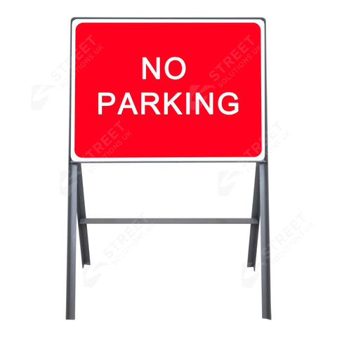 Metal A Frame Road Signs Stanchion 600 x 450mm Red White no parking 7518