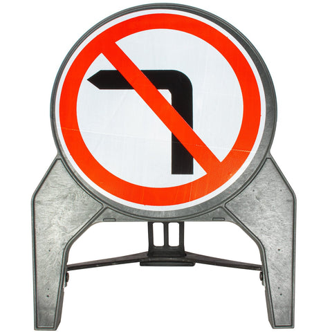 No Left Turn 750mm Q-Sign 613