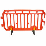 crowd control plastic metal pedestrian safety street event festival marathon melba swintex jsp 2 meter metre race anti trip stacking portable black silver orange boss heras safe fence start traffic school construction plastic safety barriers