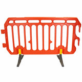 crowd control plastic metal pedestrian safety street event festival marathon melba swintex jsp 2 meter metre race anti trip stacking portable black silver orange boss heras safe fence start traffic school construction