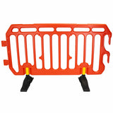 crowd control plastic metal pedestrian safety street event festival marathon melba swintex jsp 2 meter metre race anti trip stacking portable black silver orange boss heras safe fence start traffic school construction plastic safety barriers