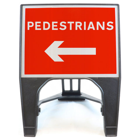 PEDESTRIANSLEFTARROW600X450MMMELBASWINTEXQSIGNROADSAFETYTRAFFICREDWHITESTREETSIGNAGE