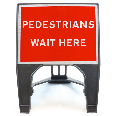 Pedestrians Wait Here 600 x 450mm Q-Sign