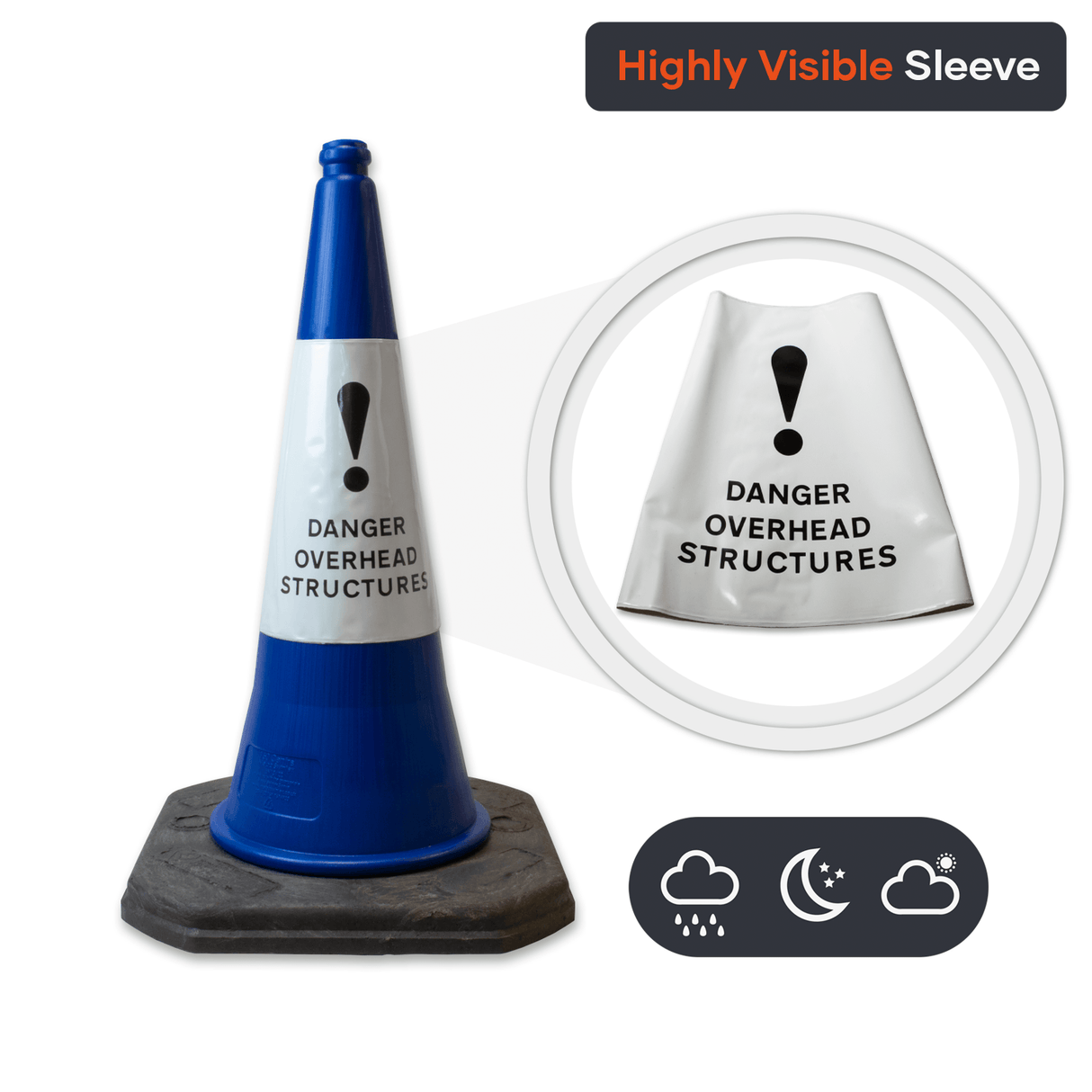 Replacement Danger Overhead Structure Cone Sleeve - 750mm & 1000mm