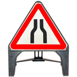 Road Narrows Both 750mm Q-Sign 516