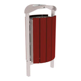 Street litter bin 50 litre capacity Silaos model Outdoor waste management solution Public area trash bin Municipal garbage can Anti-vandal container City street bin Steel waste receptacle Weather-resistant outdoor bin Lockable trash container High-capacity waste bin Durable garbage bin Hygienic litter container