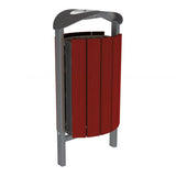 Street litter bin 50 litre capacity Silaos model Outdoor waste management solution Public area trash bin Municipal garbage can Anti-vandal container City street bin Steel waste receptacle Weather-resistant outdoor bin Lockable trash container High-capacity waste bin Durable garbage bin Hygienic litter container