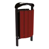 Street litter bin 50 litre capacity Silaos model Outdoor waste management solution Public area trash bin Municipal garbage can Anti-vandal container City street bin Steel waste receptacle Weather-resistant outdoor bin Lockable trash container High-capacity waste bin Durable garbage bin Hygienic litter container