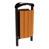 Street litter bin 50 litre capacity Silaos model Outdoor waste management solution Public area trash bin Municipal garbage can Anti-vandal container City street bin Steel waste receptacle Weather-resistant outdoor bin Lockable trash container High-capacity waste bin Durable garbage bin Hygienic litter container