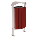Street litter bin 50 litre capacity Silaos model Outdoor waste management solution Public area trash bin Municipal garbage can Anti-vandal container City street bin Steel waste receptacle Weather-resistant outdoor bin Lockable trash container High-capacity waste bin Durable garbage bin Hygienic litter container